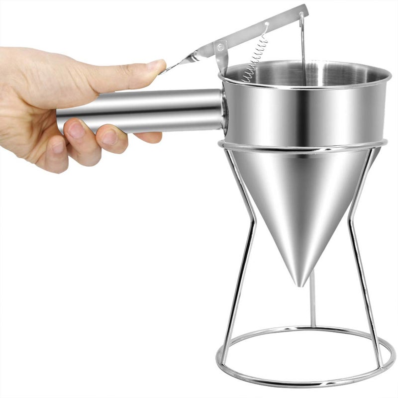 Together-life Piston Funnel Stainless Steel Confectionery Funnels with Stand Batter Dispenser Bakery Use Cake Decorating Tool 