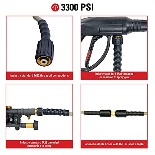 Simpson Cleaning 40224 Morflex Series 3300 PSI Pressure Washer Hose, Cold Water Use, Inner Diameter, Natural, 25-Feet (1/4 Inch) - Image 3