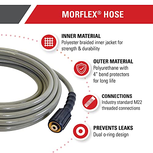 Simpson Cleaning 40224 Morflex Series 3300 PSI Pressure Washer Hose, Cold Water Use, Inner Diameter, Natural, 25-Feet (1/4 Inch) - Image 2