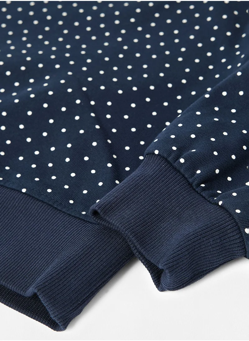 NAME IT Kids Polka Dot Long Sleeve Sweatshirt