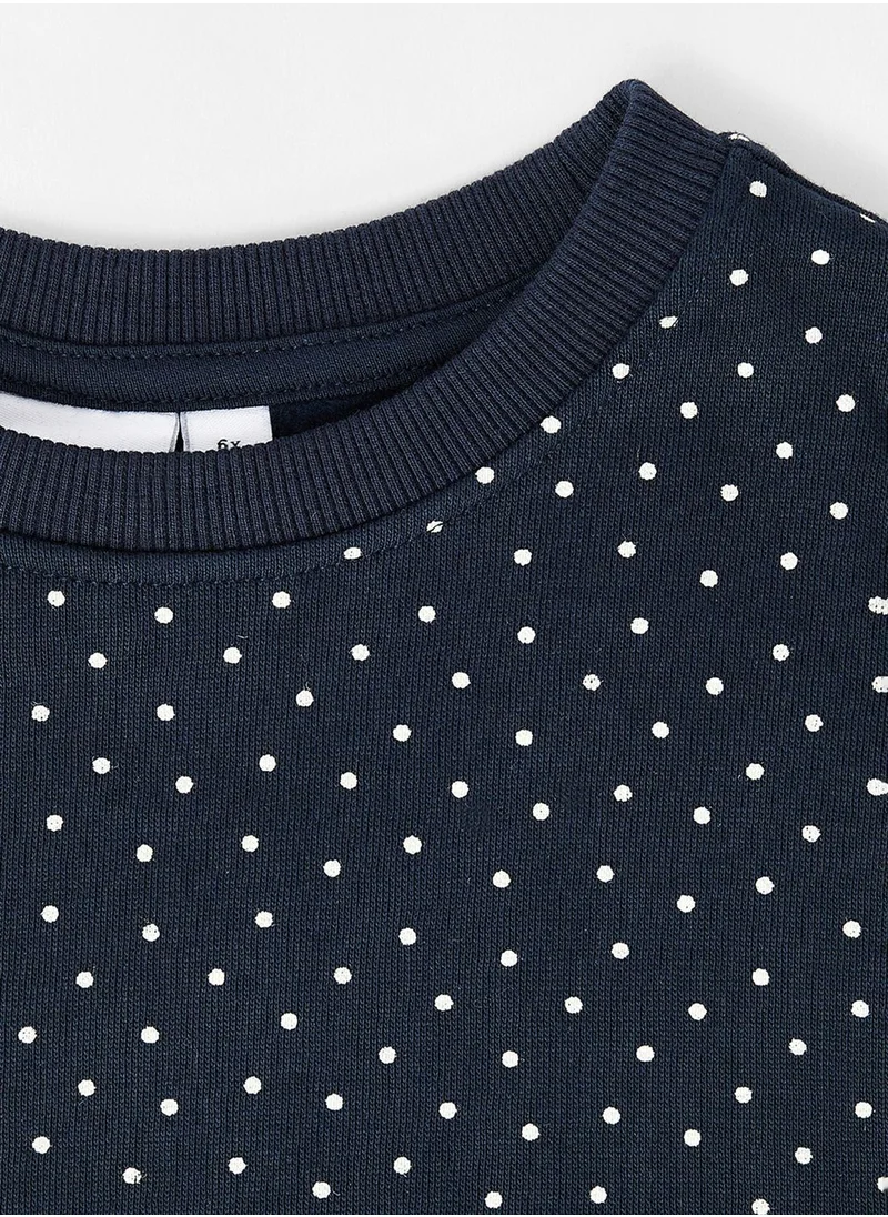 NAME IT Kids Polka Dot Long Sleeve Sweatshirt