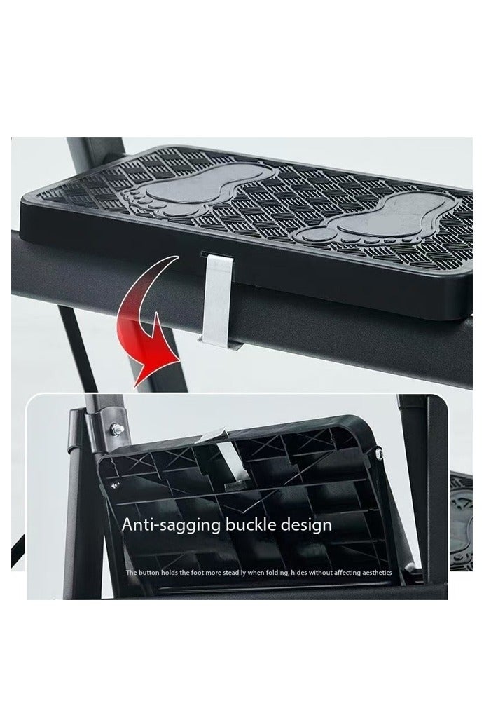 فاشون هوم سلم قابل للطي متعدد الوظائف من 6 خطوات مع مشبك مضاد للترهل للاستخدام الداخلي ورف تخزين مناسب للمطبخ والمنزل وغرفة المعيشة 44 × 105 × 160 سم - Image 3