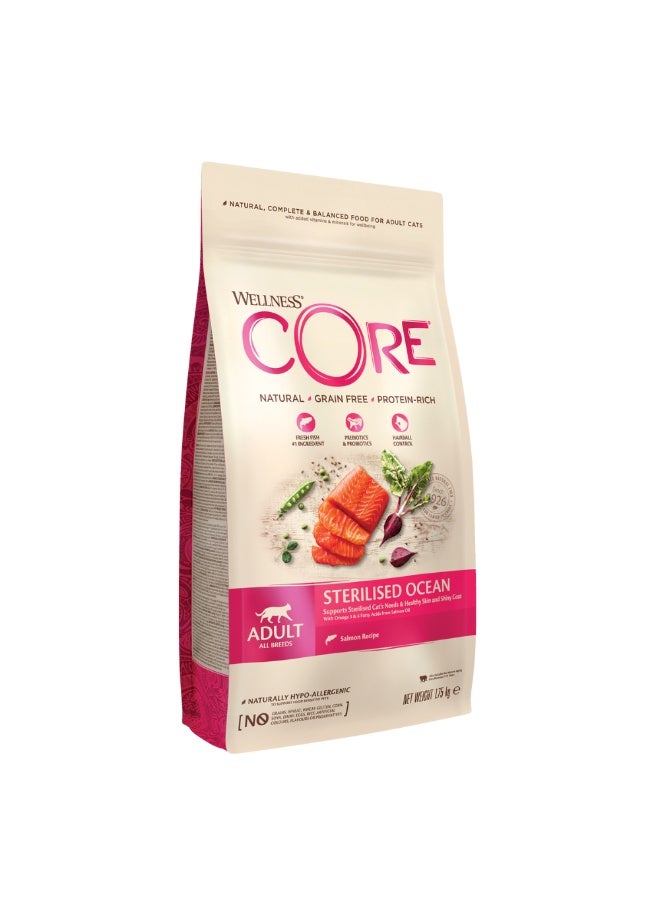 كور ويلنس كور أوشن طعام جاف بالسلمون للقطط المعقمة - 1.75 كغ