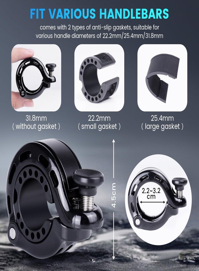 RAVEMEN Bike Bell, Hidden Aluminum Bicycle Bell with Crisp Loud Sound for Adults Kids Mountain Road Bikes, Q1 Bell for Bike with Max 110DB for 22.2/25.4/31.8mm Standard Handlebar - Image 3