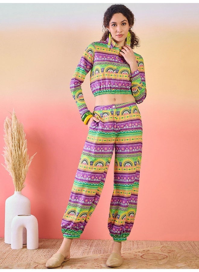 AKS Floral Printed Top With Palazzo - Image 4