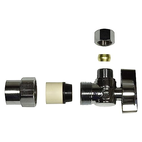 Miiflex Heavy Duty 1/2 in. CPVC SLIP Inlet x 3/8 in. OD Compression Outlet Chrome Plated Brass 1/4 Turn Single Piece Body Angle Valve (Pack of 5) - Image 2