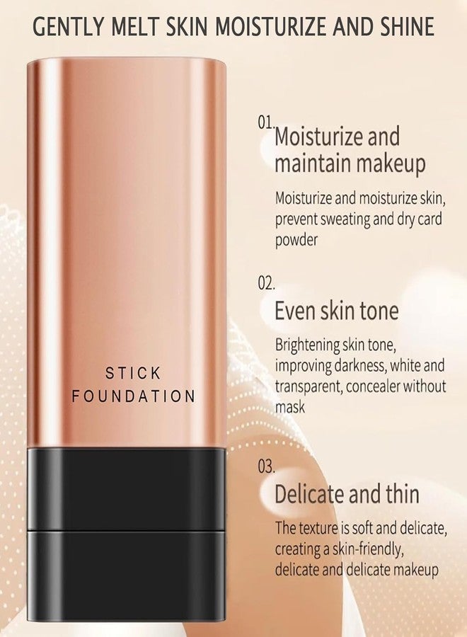 SHOPYSTAR 2-in-1 Korean Anti-Wrinkle Foundation Stick with Brush, Waterproof, Long-Lasting Double Head Makeup Stick for Flawless Coverage, Wrinkle Repair & Traceless Finish, Cover Blemishes, Natural Color (BASE, 20) - Image 2
