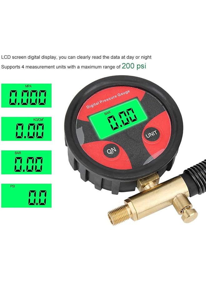 SYOSI Digital Tire Pressure Gauge, Car Multi-Function Lcd Digital Tire Tire Air Pressure Inflator Gauge Meter Tester, Digital Tire Air Pressure Gauge Lcd Manometer For Car Truck Motorcycle - Image 3