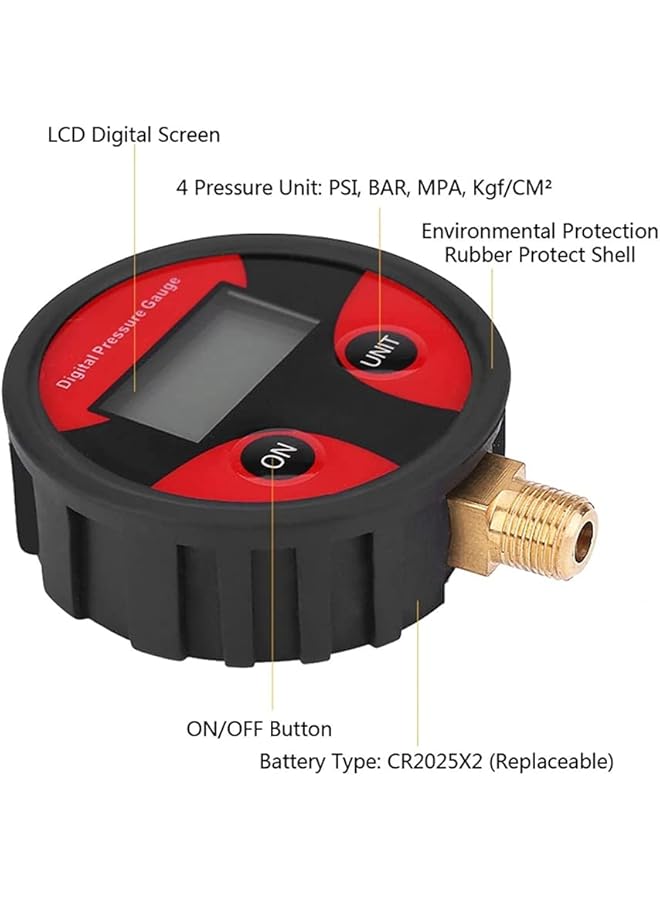 SYOSI Digital Tire Pressure Gauge, Car Multi-Function Lcd Digital Tire Tire Air Pressure Inflator Gauge Meter Tester, Digital Tire Air Pressure Gauge Lcd Manometer For Car Truck Motorcycle - Image 5