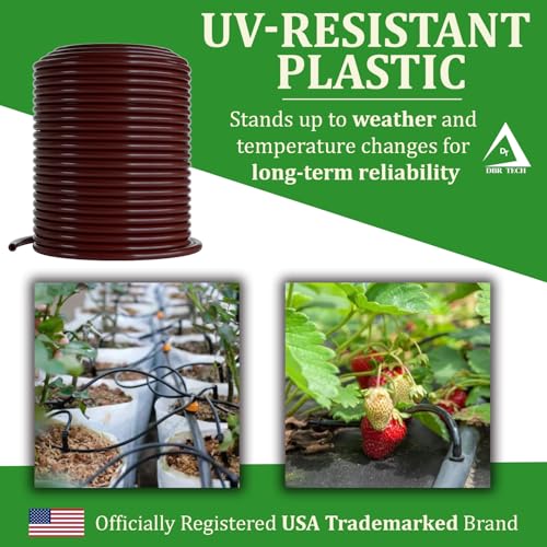 DBR Tech 1/4 Drip Irrigation Tubing, 200 Feet, Flexible PVC Plastic Drip Irrigation Hose for Gardening, Misting, Hydroponics and DIY Landscape Garden Projects, Blank Distribution Tubing (200ft, Brown) - Image 2
