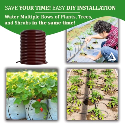 DBR Tech 1/4 Drip Irrigation Tubing, 200 Feet, Flexible PVC Plastic Drip Irrigation Hose for Gardening, Misting, Hydroponics and DIY Landscape Garden Projects, Blank Distribution Tubing (200ft, Brown) - Image 4