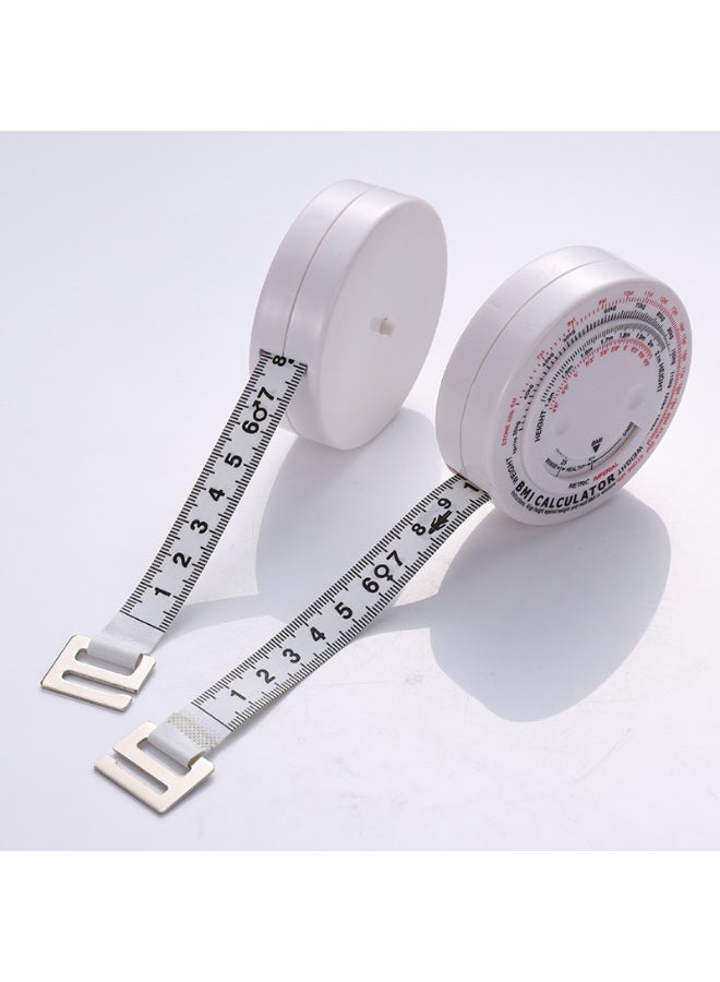 Bmi Measuring Tape, Bmi Wheel Calculator Body Mass Index Calculator, Body Tape Measure for Body Waist Weight Health Accurate Measurement (White) - Image 2