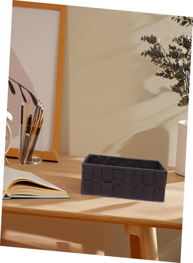 HEALLILY Woven Storage Basket Stackable Cube Organizer Bin for Bathroom Nursery Kitchen Countertop Nylon Fabric Storage Basket 8.85X4.33X2.55In - Image 5