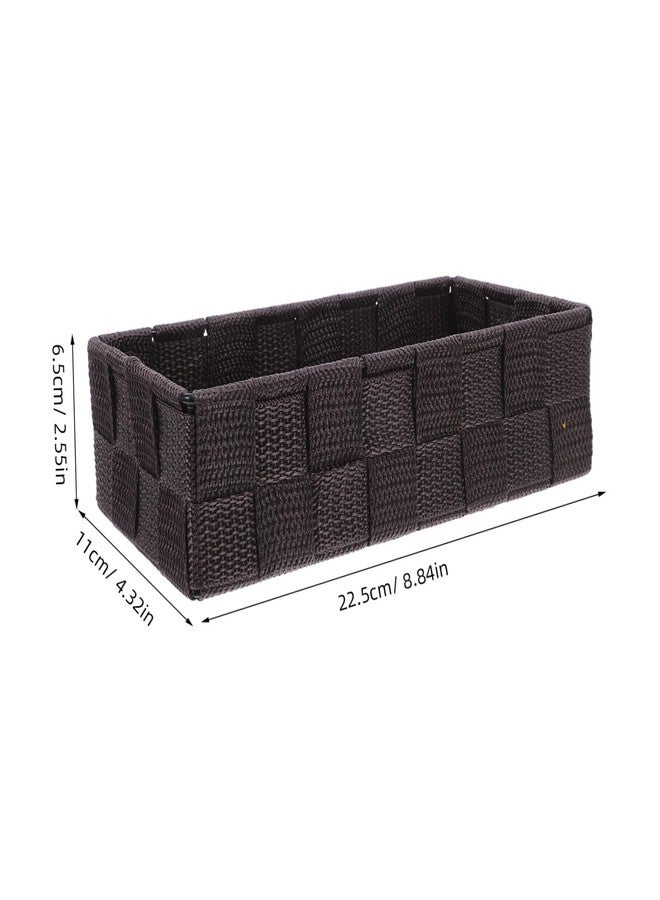 HEALLILY Woven Storage Basket Stackable Cube Organizer Bin for Bathroom Nursery Kitchen Countertop Nylon Fabric Storage Basket 8.85X4.33X2.55In - Image 2