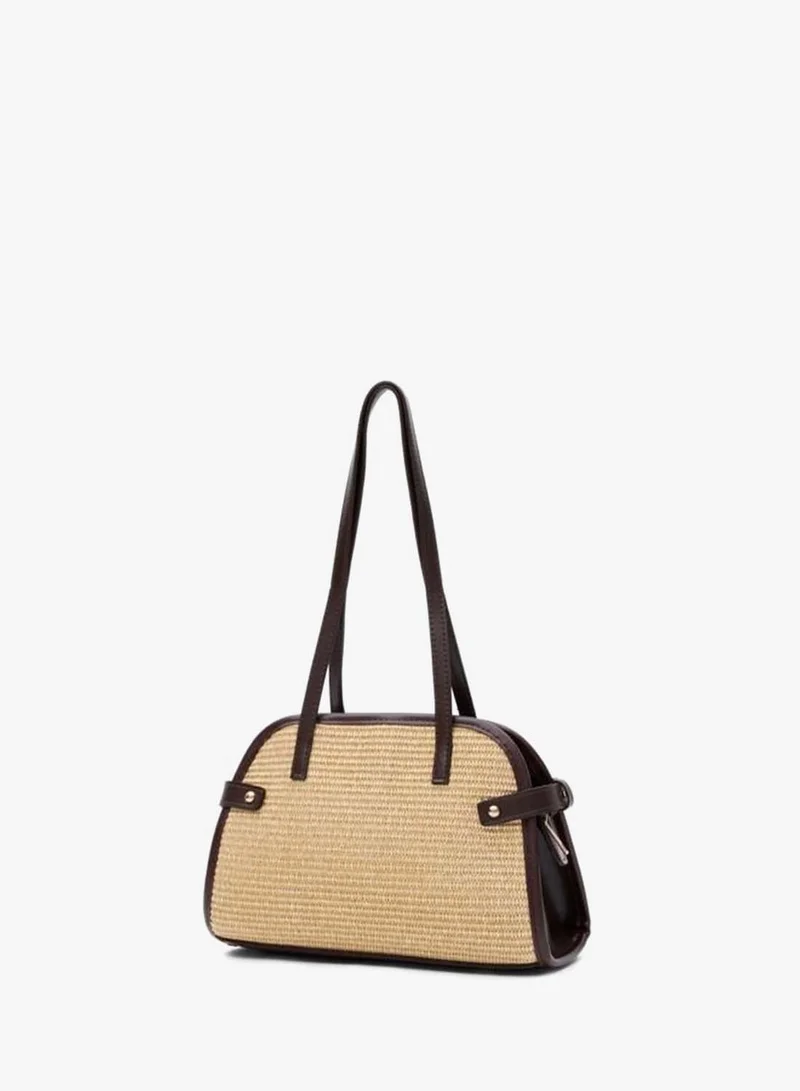 Shule Bags  Vosges Wicker Shoulder Bag – Coffee. for Women | Best Price UAE