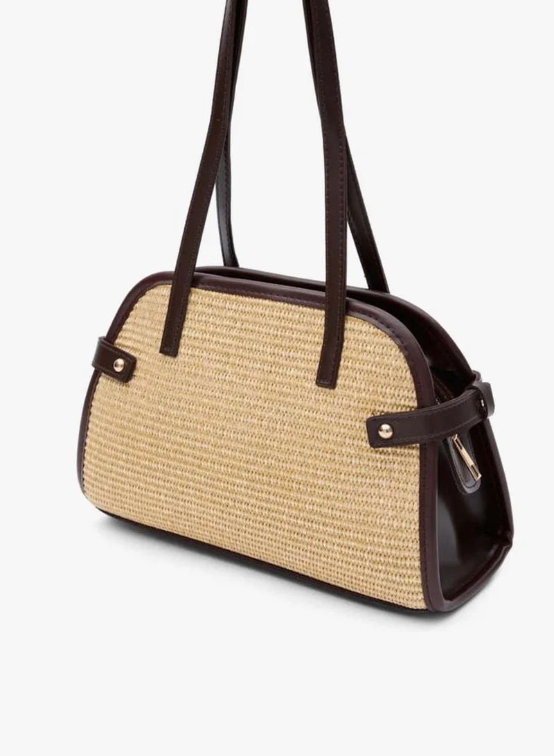 Shule Bags  Vosges Wicker Shoulder Bag – Coffee. for Women | Best Price UAE