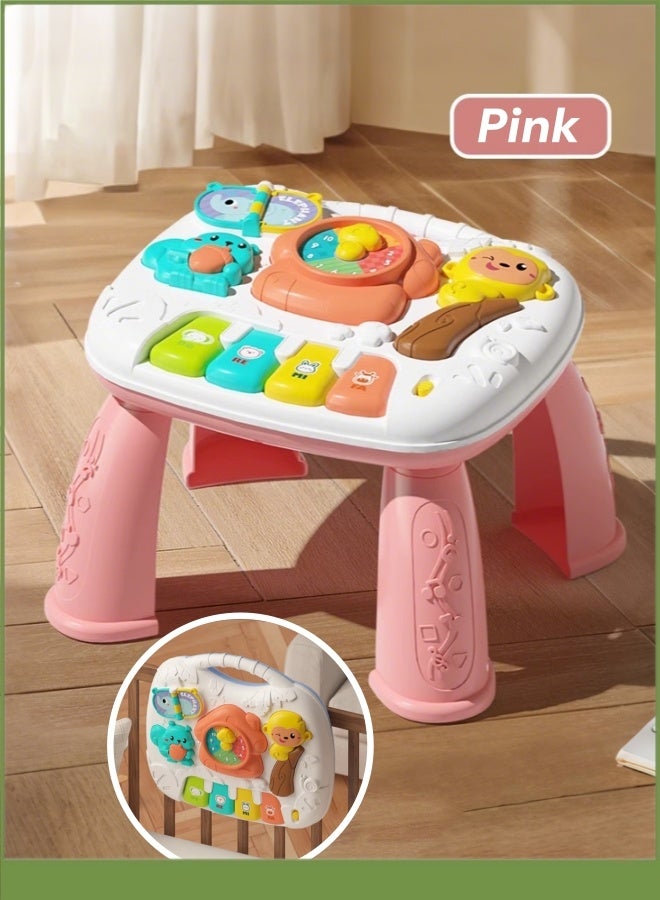 Education Early Development Toys,Learning Musical Table Toys,Educational Learning Activity Table,Multi-Functional Educational Toy Table,Interactive Play Center With Smart Stages Learning Content,Engaging Baby Activity Center For 18 Months(Pink) - Image 1