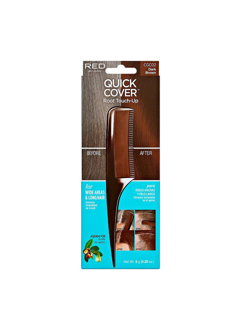Red by Kiss RED by Kiss Quick Cover Root Touch Up Comb Type WaterResistant Temporary Gray Concealer Cover Up Brush for Hair and Beard Brown 