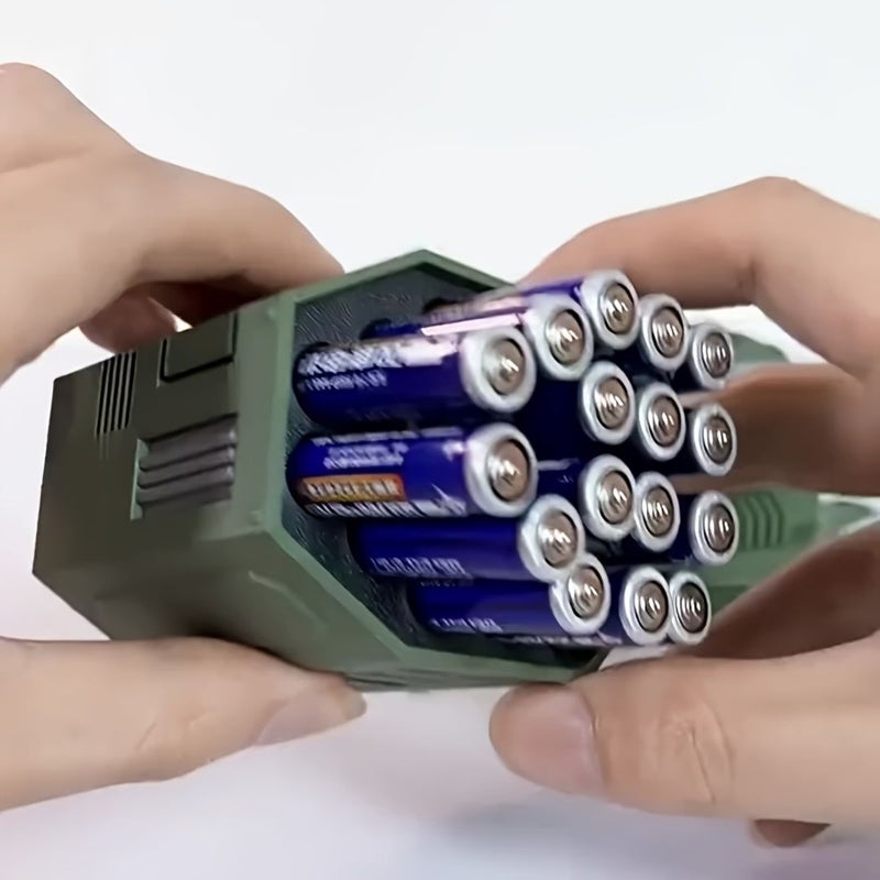 Army Green Battery Storage Box Holds 10 AA and 17 AAA Batteries Household Battery Organizer Decorative Piece for Home Office or Store - Image 5