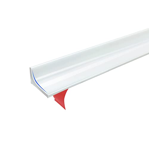 KLYWUN 39-inch Shower Threshold Water Dam, Keep Water In Shower or Countertop Dry, Apply Toapply To Countertop, Shower, Bathroom, Bathtub Self Adhesive Caulk Seal Strip Edge （White） - Image 1