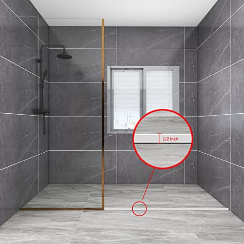 KLYWUN 39-inch Shower Threshold Water Dam, Keep Water In Shower or Countertop Dry, Apply Toapply To Countertop, Shower, Bathroom, Bathtub Self Adhesive Caulk Seal Strip Edge （White） - Image 4