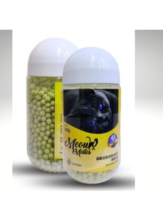 بنتونايت : حبيبات مزيلة للروائح Meow Mates 450 جرام – برائحة الليمون - Image 1