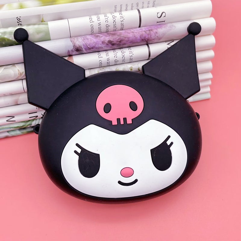 Creative Kids Silicone Crossbody Coin Purse Cartoon Princess Bag Black 