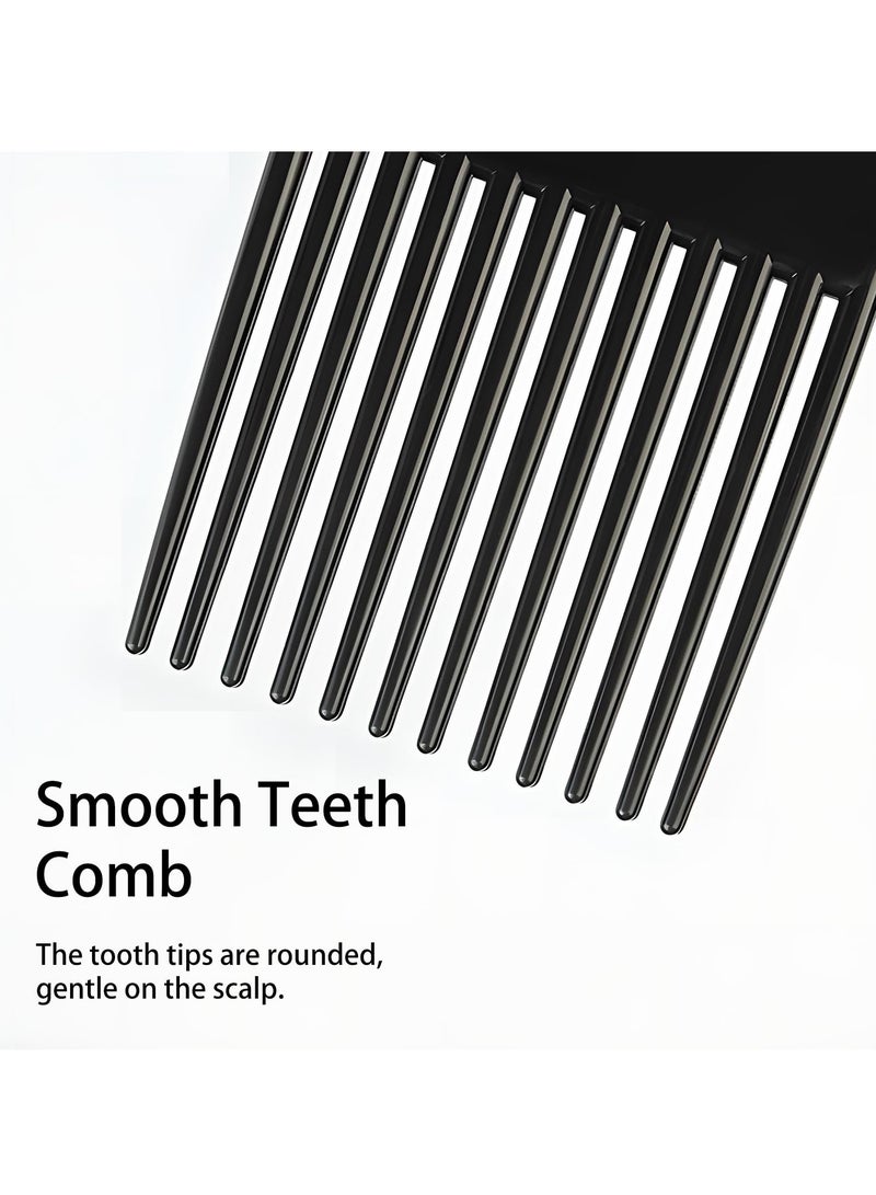 3 Pack Plastic Afro Pick Lift Hair Comb, Wide-Tooth Detangling Styling Comb, Ideal for Wigs, Curly & Thick Hair, Barber & Hairdresser Tool (Black) - Image 3