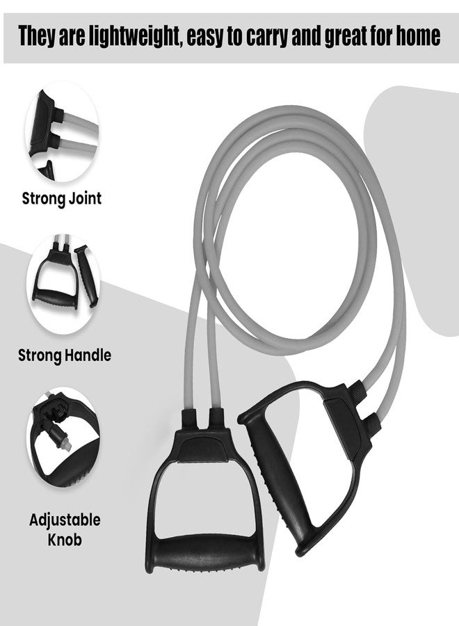 Shopeleven Heavy-Duty Pull Rope Resistance Band - Dual Toning Elastic Tube with Ergonomic D-Shaped Handles for Home Gym, Strength & Mobility Training - Image 4