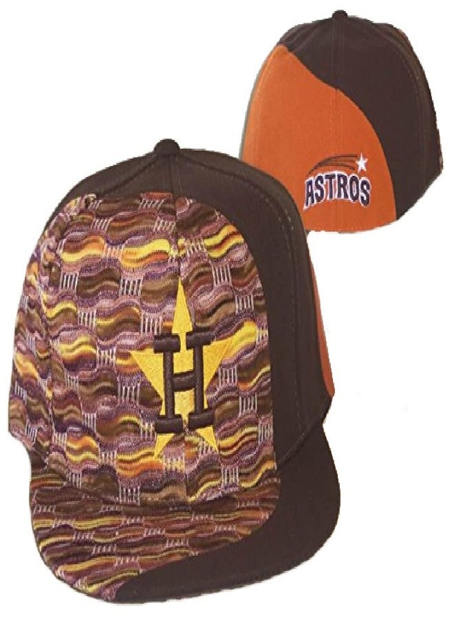 VF Houston Astros Fire Fitted Hat Cap - Brown (as1, Numeric, Numeric_7_and_1_Half, Brown)