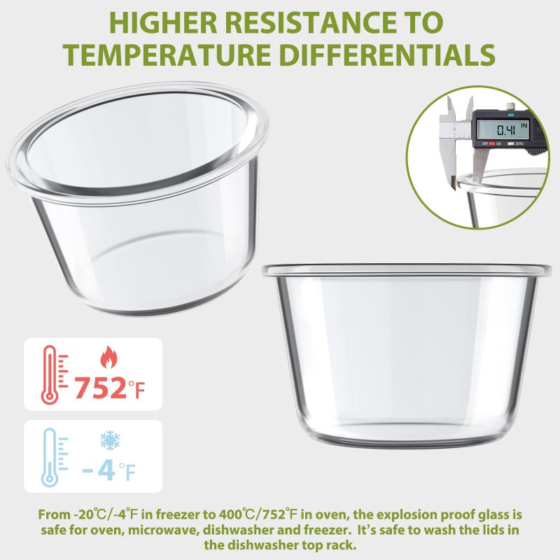 Freshmage 16oz Glass Meal Prep Containers, Airtight 2 Cup Glass Storage Containers with Lids, Heat-Resistant BPA-Free Borosilicate Glass Soup Container for Leftover, Microwave, Dishwasher&Freezer Safe (4 Packs) - Image 5