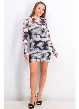 Jennyfer Women Tie,Dye Casual Mini Dress, Black  - Image 2