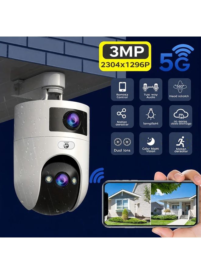 MxDV Color 3MP Smart Full HD PTZ Camera Dual View Remote Intercom For Home Security - Image 2