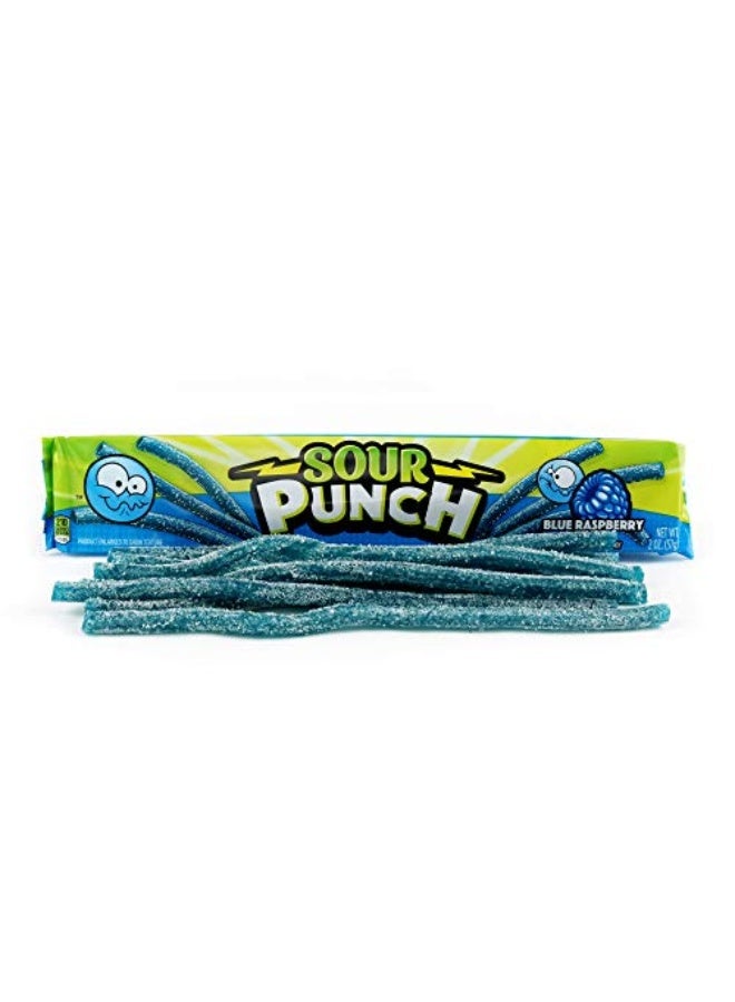 Sour Punch Straws Sweet  Sour Flavored Soft Chewy Candy Tray Blue Raspberry 48 Oz - Image 4