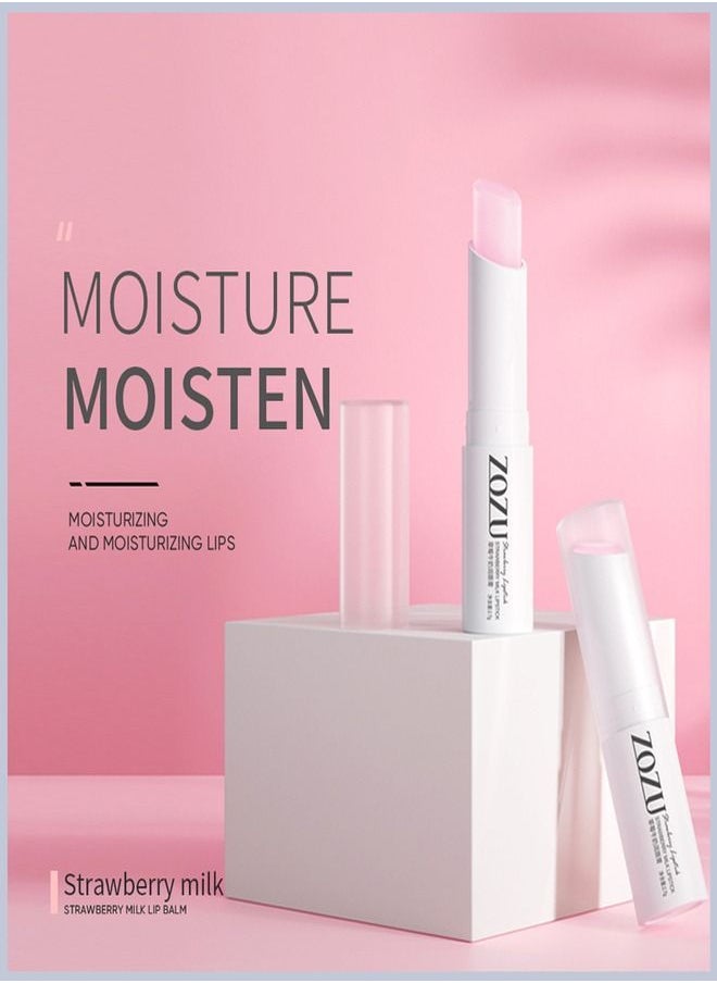 Zozu Strawberry Milk Transparent Lip Balm 2.7g For A Moist Feel Smooth And Enchanting Lips  - Image 2