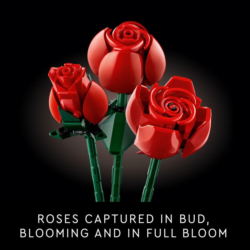 LEGO مجموعة LEGO Icons باقة من الورود زهور صناعية لديكور المنزل هدية لها أو له في الذكرى السنوية أو أي يوم خاص استرخِ مع نموذج بناء وعرض فريد من مجموعة النباتات 10328 - Image 4