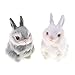 GUDVES Mini Realistic Cute Plush Rabbits Fur Lifelike Animal Easter Bunny Simulation Toy Model Gift Miniatures Decorations WhiteGray - Image 2
