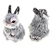 GUDVES Mini Realistic Cute Plush Rabbits Fur Lifelike Animal Easter Bunny Simulation Toy Model Gift Miniatures Decorations WhiteGray - Image 4