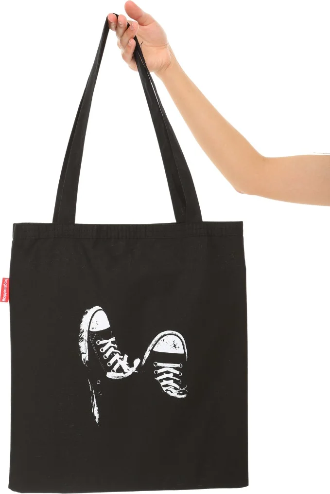 Baghashtag Converse Printed Black Cloth Bag