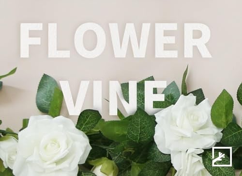 ZIFTY 5Pcs 32.5FT White Flower Garland Fake Vines Faux Artificial Floral Garland for Wedding Decortions Hanging Rose Ivy for Arch Garden Ceremony Background Outdoor Wall Decor - Image 3