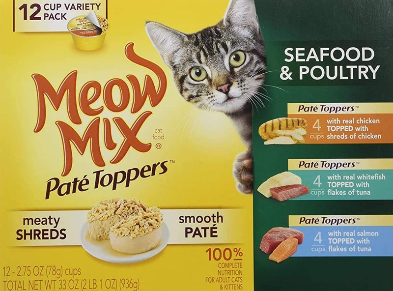 Meow Mix Company 799451Pack 4 Mix Pate Topper SeafoodChicken Variety 275Ounce Pack of 4 - Image 3