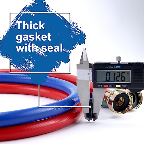 MIFLUS 6FT Washer Water Line/Rubber Washing Machine Hoses 6FT,Universal Washing Machine Hose/Washer Water Line for Hot and Cold Water Washer Hoses (2 Packs) with 3/4" Connection Water Supply Lines-by MIFLUS - Image 4