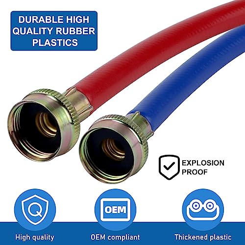 MIFLUS 6FT Washer Water Line/Rubber Washing Machine Hoses 6FT,Universal Washing Machine Hose/Washer Water Line for Hot and Cold Water Washer Hoses (2 Packs) with 3/4" Connection Water Supply Lines-by MIFLUS - Image 5