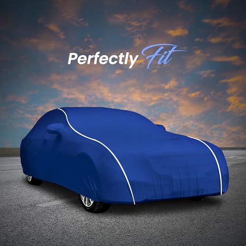 AutoGuys Car Cover Waterproof TF-2 for Tata Tiago [Year 2020 Onwards] - Punch Car Cover Dust & UV Protection Punch Car Body Cover with Mirror Pocket Soft Cotton Lining - Image 4