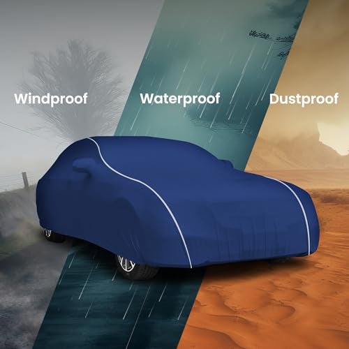AutoGuys Car Cover Waterproof TF-2 for Tata Tiago [Year 2020 Onwards] - Punch Car Cover Dust & UV Protection Punch Car Body Cover with Mirror Pocket Soft Cotton Lining - Image 3