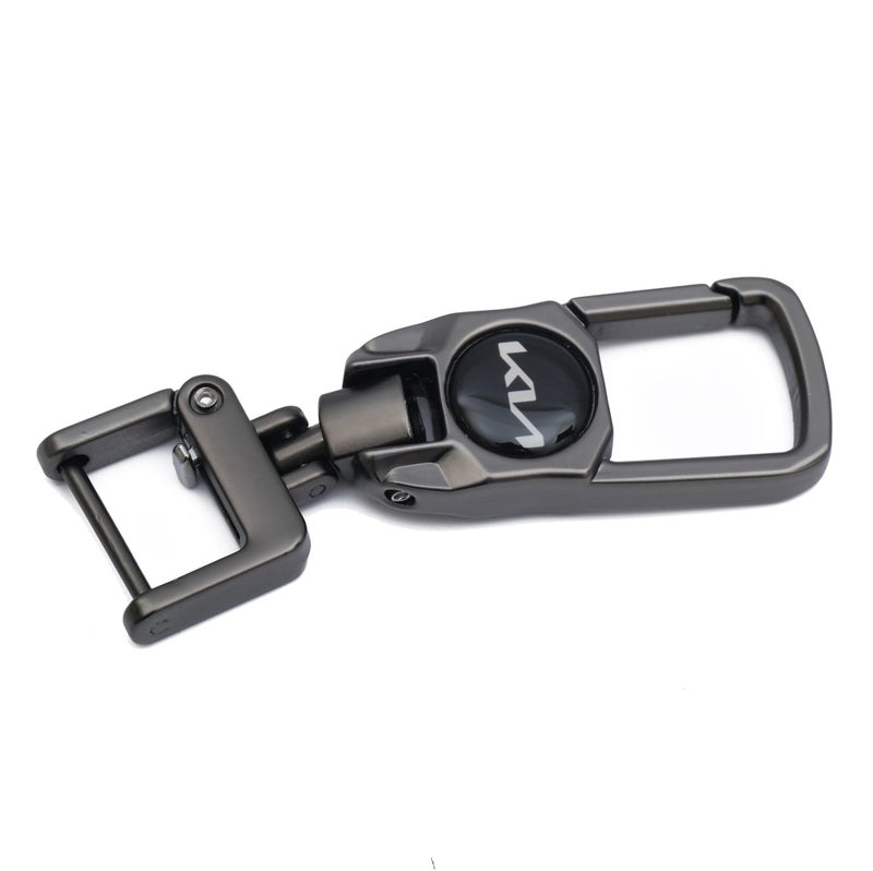 Styzere Heavy Duty Stainless Steel Key Chain Compatible with Kia Seltos Sonet Carens, Black - Image 1