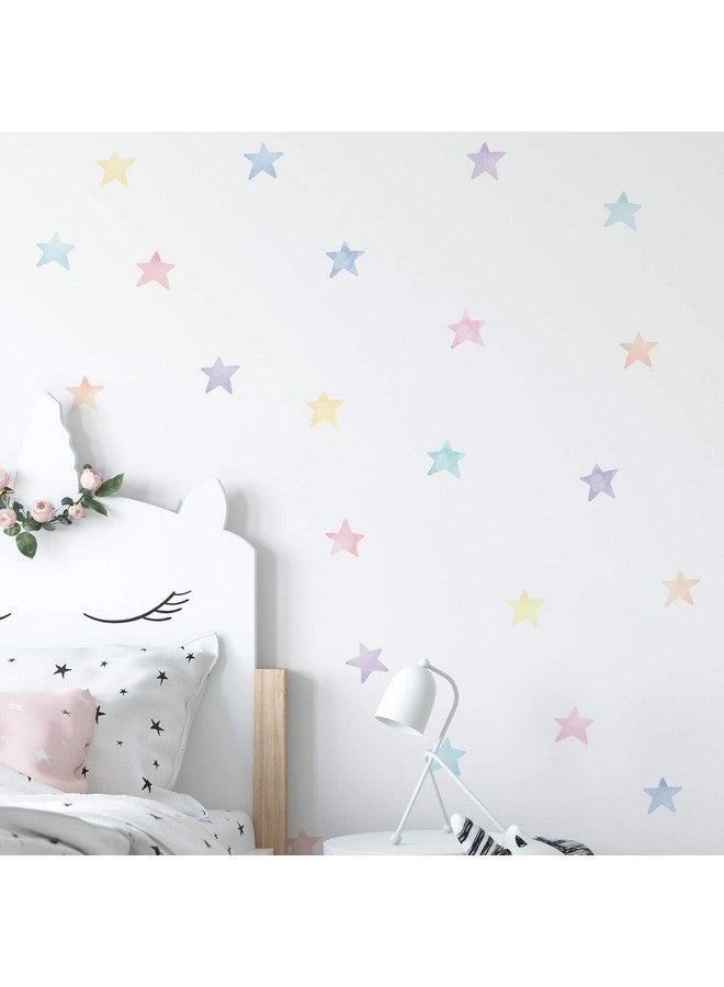 Simple Shapes Watercolor Stars - Vinyl Peel and Stick (Pastel) - Image 1