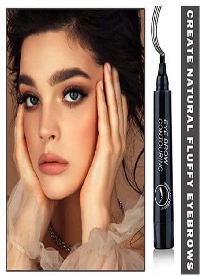 ZEYFLEEB Eyebrow Pencil Black, 4 Point Browfill Eyebrow Pencil Black Waterproof & Smudge-proof, Natural & Long-lasting Finish, Easy to use, Cruelty-free - Image 5