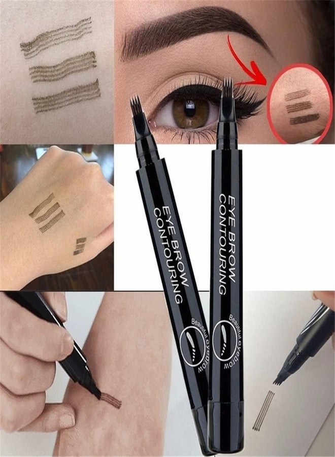 ZEYFLEEB Eyebrow Pencil Black, 4 Point Browfill Eyebrow Pencil Black Waterproof & Smudge-proof, Natural & Long-lasting Finish, Easy to use, Cruelty-free - Image 2