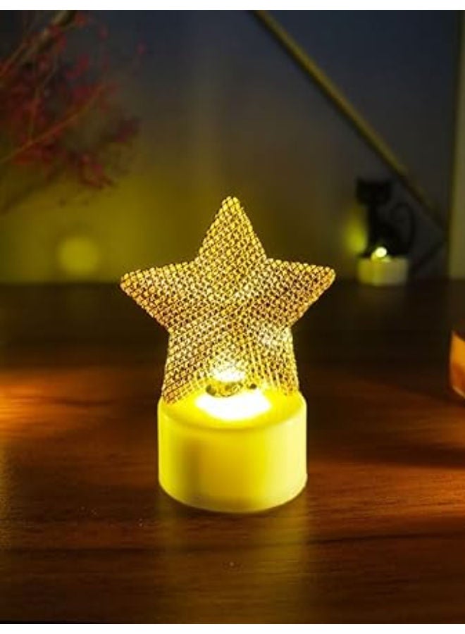 مصباح ليد صغير على شكل نجمة لموسم الأعياد - عبوة من 12 قطعة - Image 1